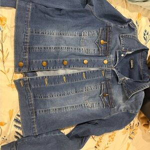 d. jeans Blue Jean Jacket with Gold Buttons